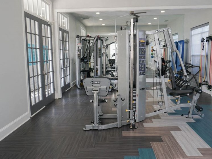 The Body Shop with Cardio Machines & Free Weights at The Shallowford Apartment Homes, Chattanooga, TN 37421